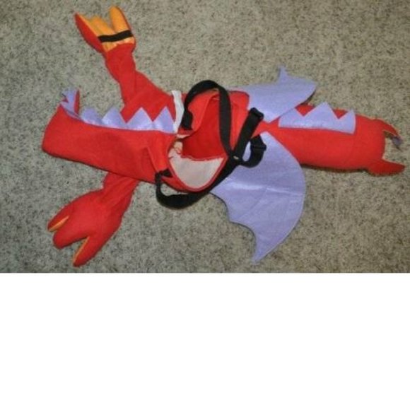 Toddler Dragon Halloween Costume 3T/4T Rider Step In Red Stuffed Plush Unisex - Picture 2 of 3
